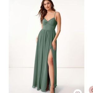 Azazie bridesmaid dress size 4 in eucalyptus